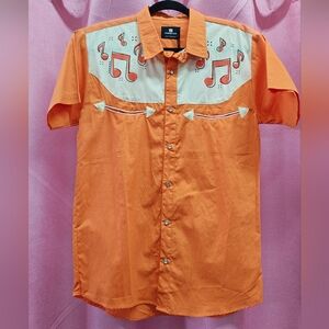 Standard Issue Orange Rockabilly Button Up Sz S